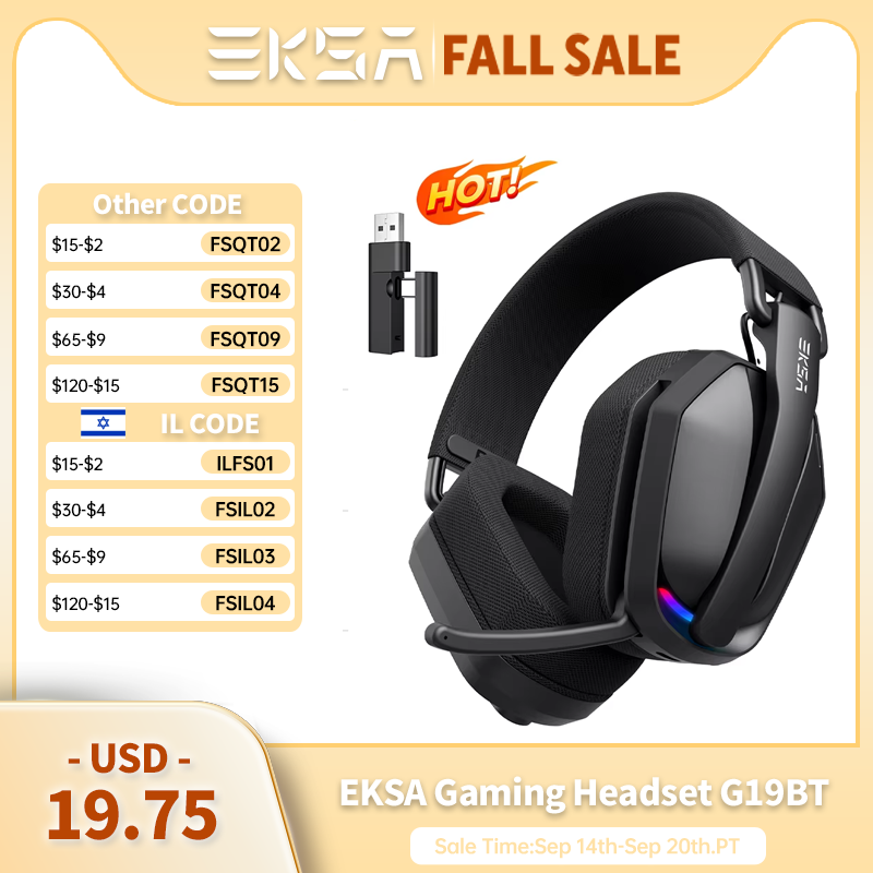 EKSA G19BT 2.4GHz Wireless Gam - Gaming Headset Rgb 评论和价格