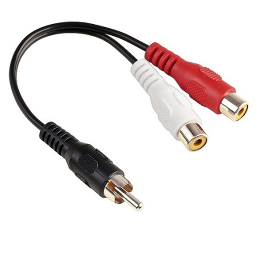 1 RCA Male Mono To 2 RCA Femal - Audio Splitter Y 评论和价格